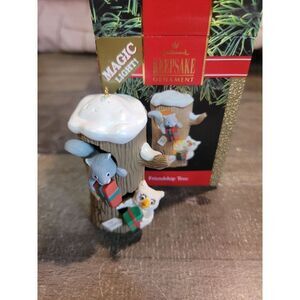 Hallmark magic 1991 owl friendship tree ornament Xmas Decor squirrel
